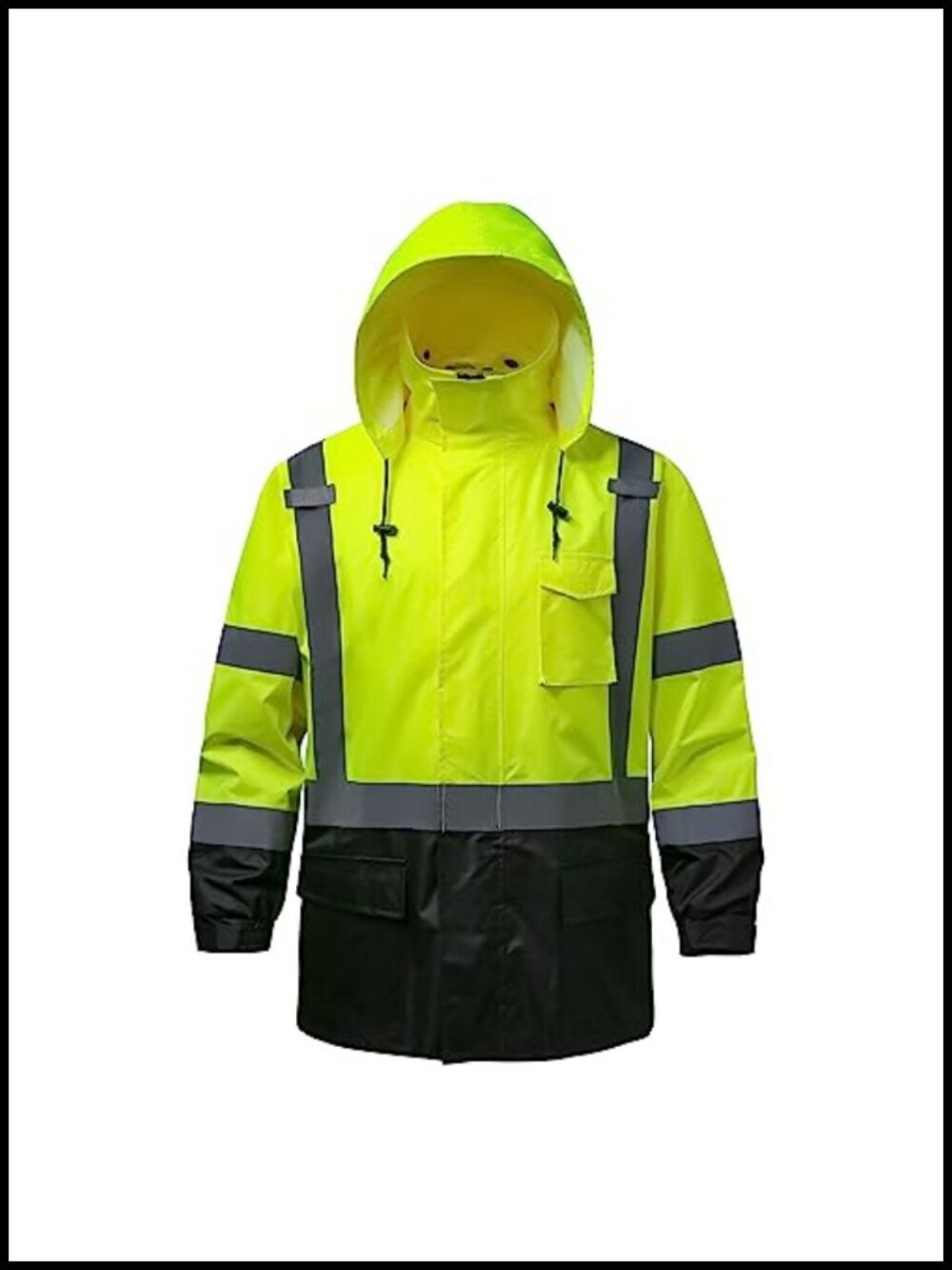 Men's Waterproof Hi Vis Reflective Rain Jacket Safety Coat